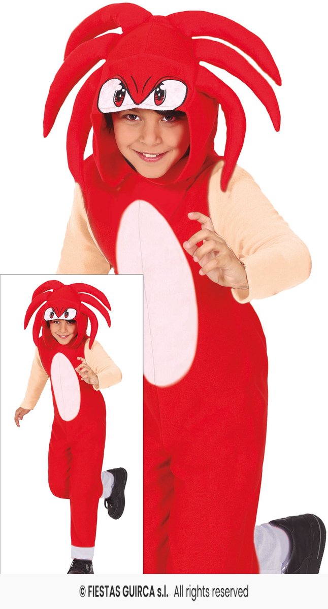 Rode Sonic Knuckles Outfit Kind - 7-9 jaar / 115-135cm
