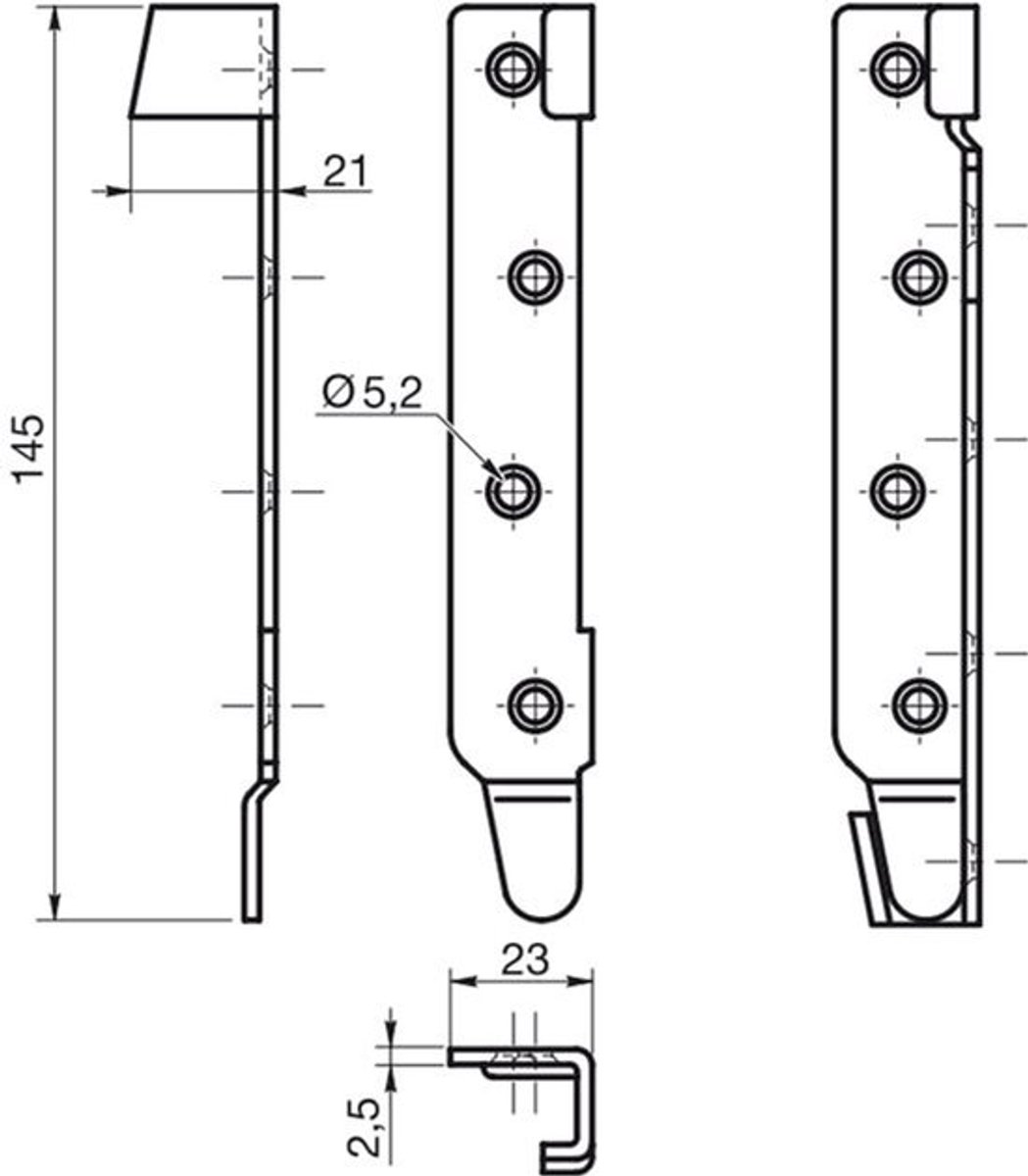 Bedverbinders Set van 4 - Meubelbeslag voor Lattenbodem - Staal 145 mm