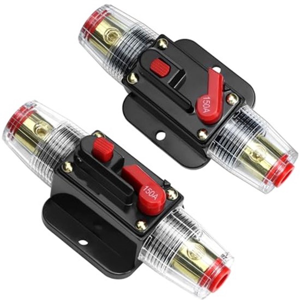 ® 2 stuks 12V-24V DC 150A zekeringhouder handmatige reset stroomonderbreker met handmatige reset voor autobescherming stereo schakelaar reset