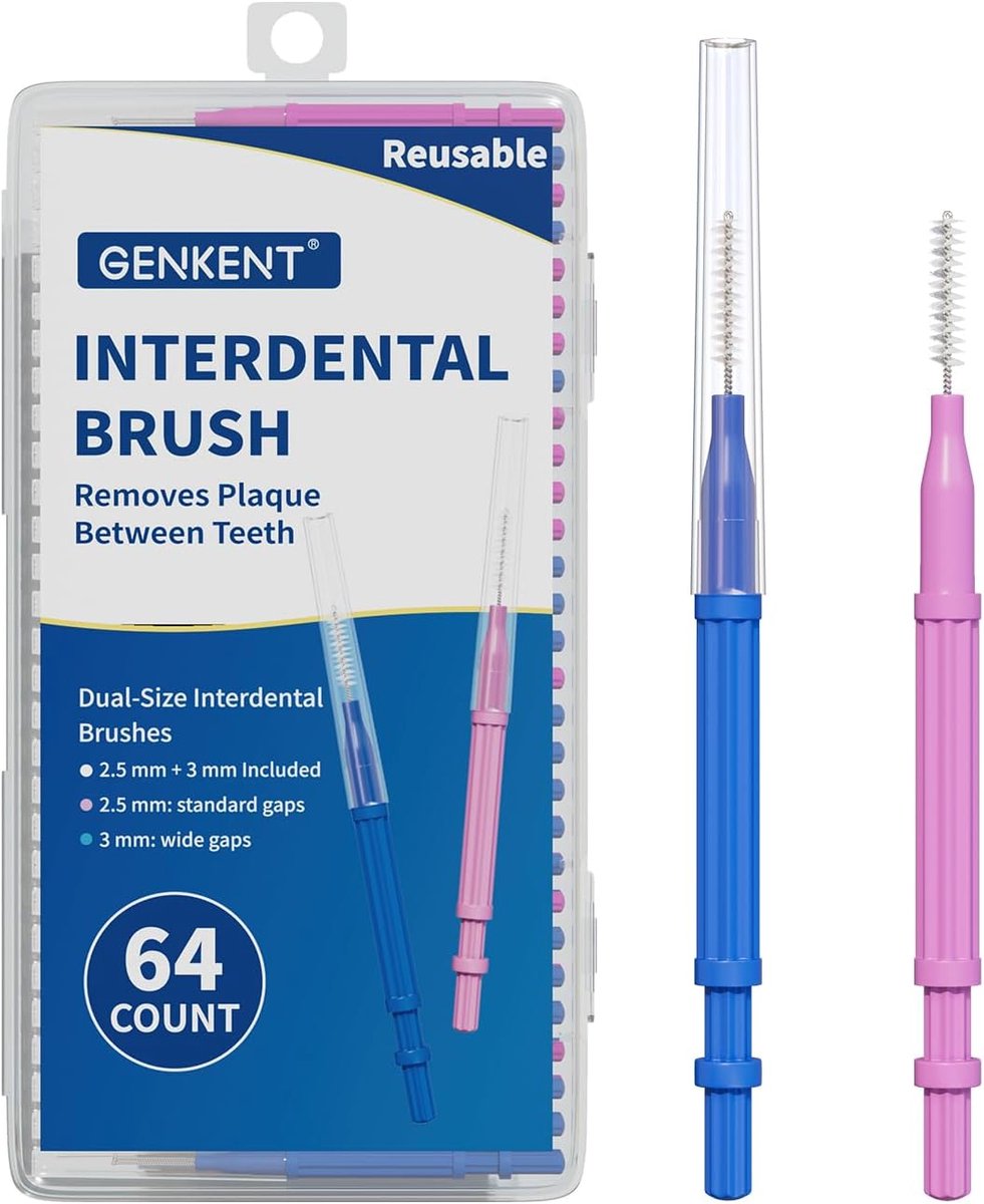 Interdentale borstels 64 stuks - 2.5mm en 3mm - effectieve reiniging tussen tanden - voor beugels - ShopVlot