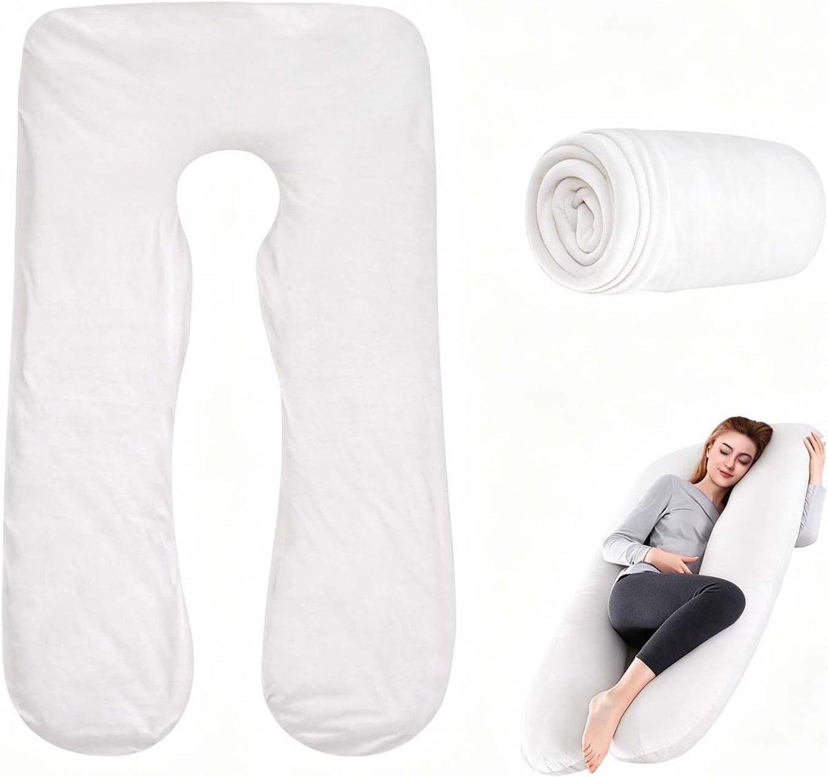 Cushion Cover 140 x 80 cm - Katoen - U-vormig - Comfortabel voor zwangerschap - ShopVlot