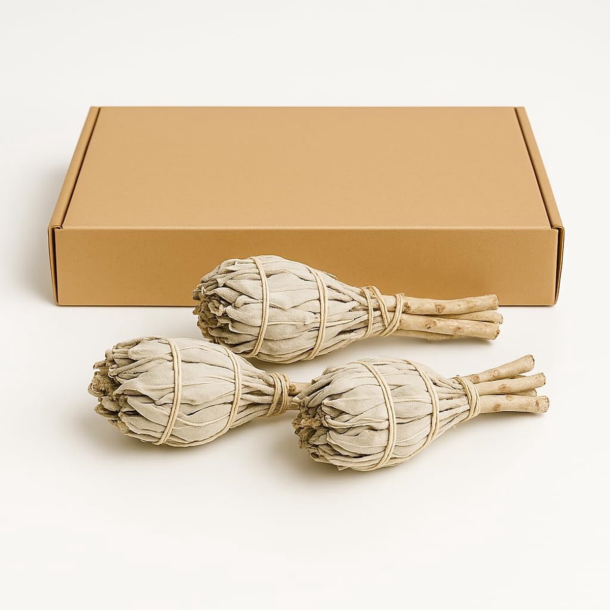 Smudge sticks witte salie - handgemaakt 8-10 cm - 100% natuurlijk - ideaal voor meditatie - ShopVlot