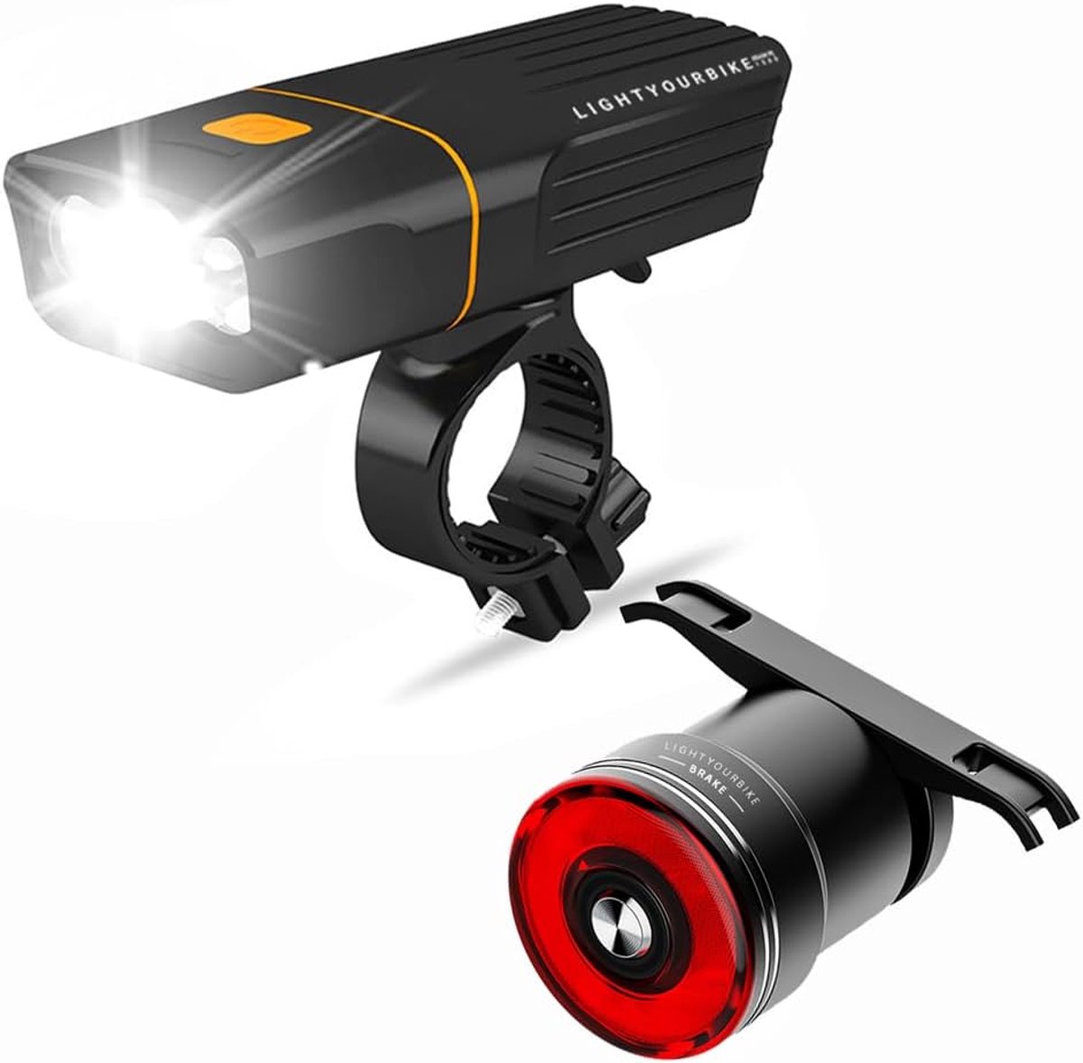 Fietsverlichting set - 1500 lumen voorlicht - USB oplaadbaar - Veiligheid met slimme achterlicht - ShopVlot