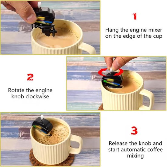 Koffie Roerder - Drank Mixer - Koffie Bereiden - Boot Motor Ontwerp - 6.5 cm - Niet gespecificeerd — afbeelding 3