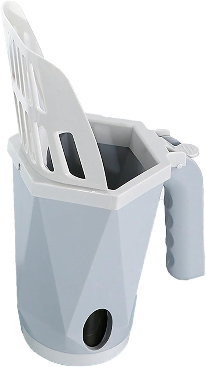 Claoner Kattengrits schep met afvalbak - 26x14x11cm - Voor tofu klei gemengd afval - Makkelijk scheppen - Grijs