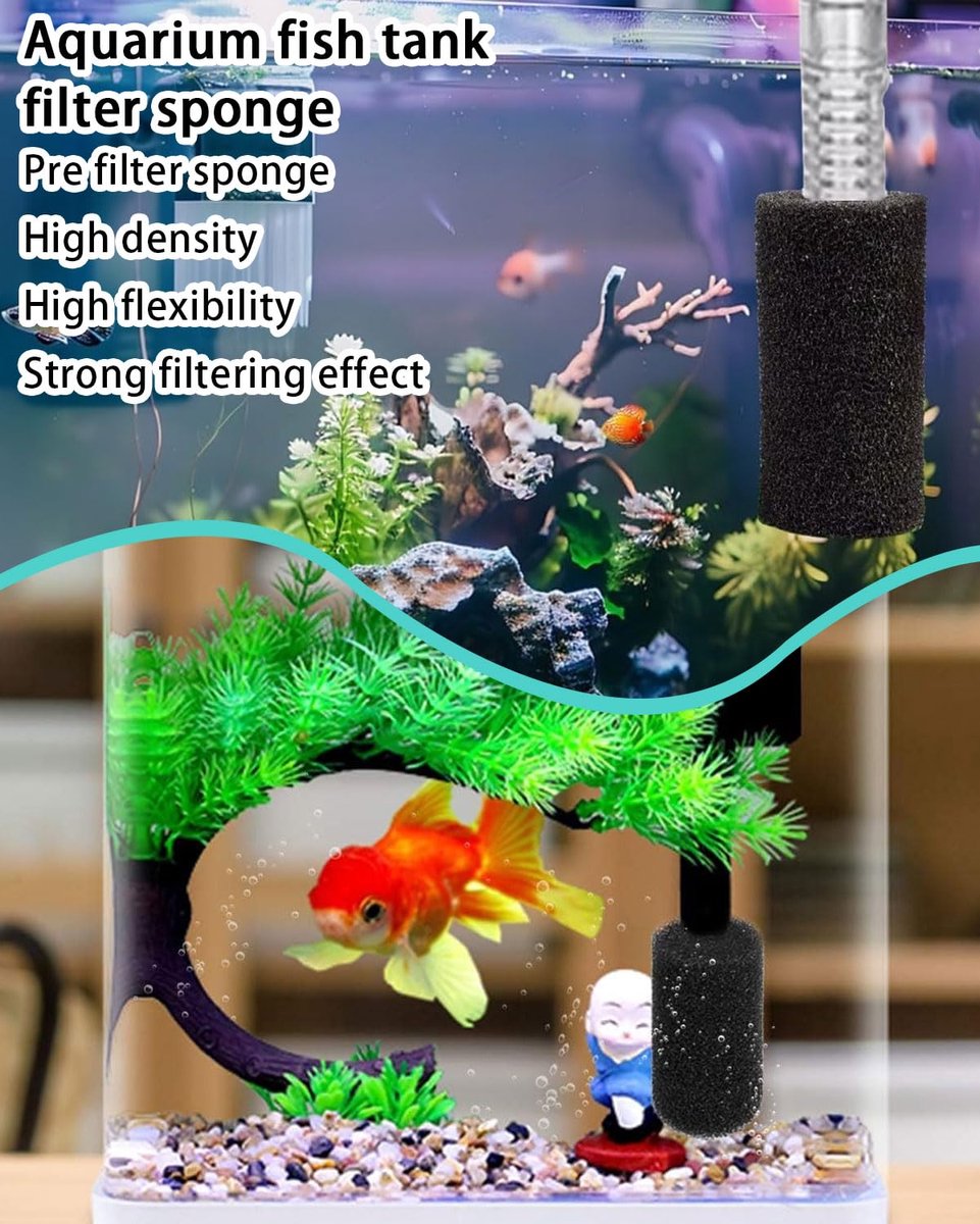 Aquariumfilterspons 8 stuks - Voorfiltersponzen - Bescherming tegen opzuigen van vissen en garnalen - ShopVlot