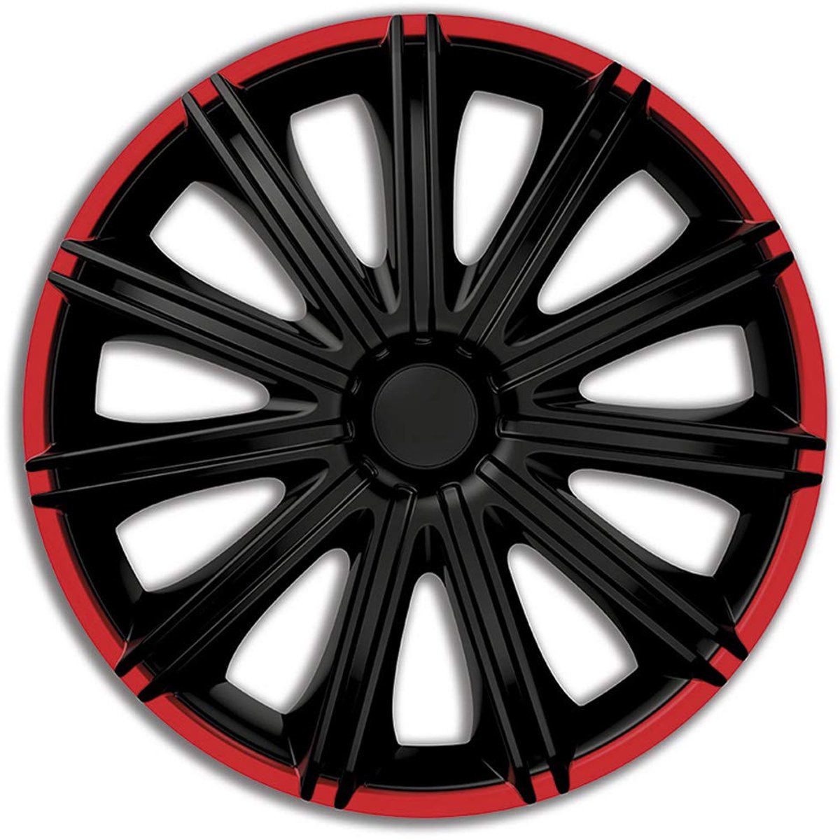 Wieldoppenset 4-delig R 16-inch - zwart/rood - stijlvolle uitstraling - beschermt velgen - ShopVlot