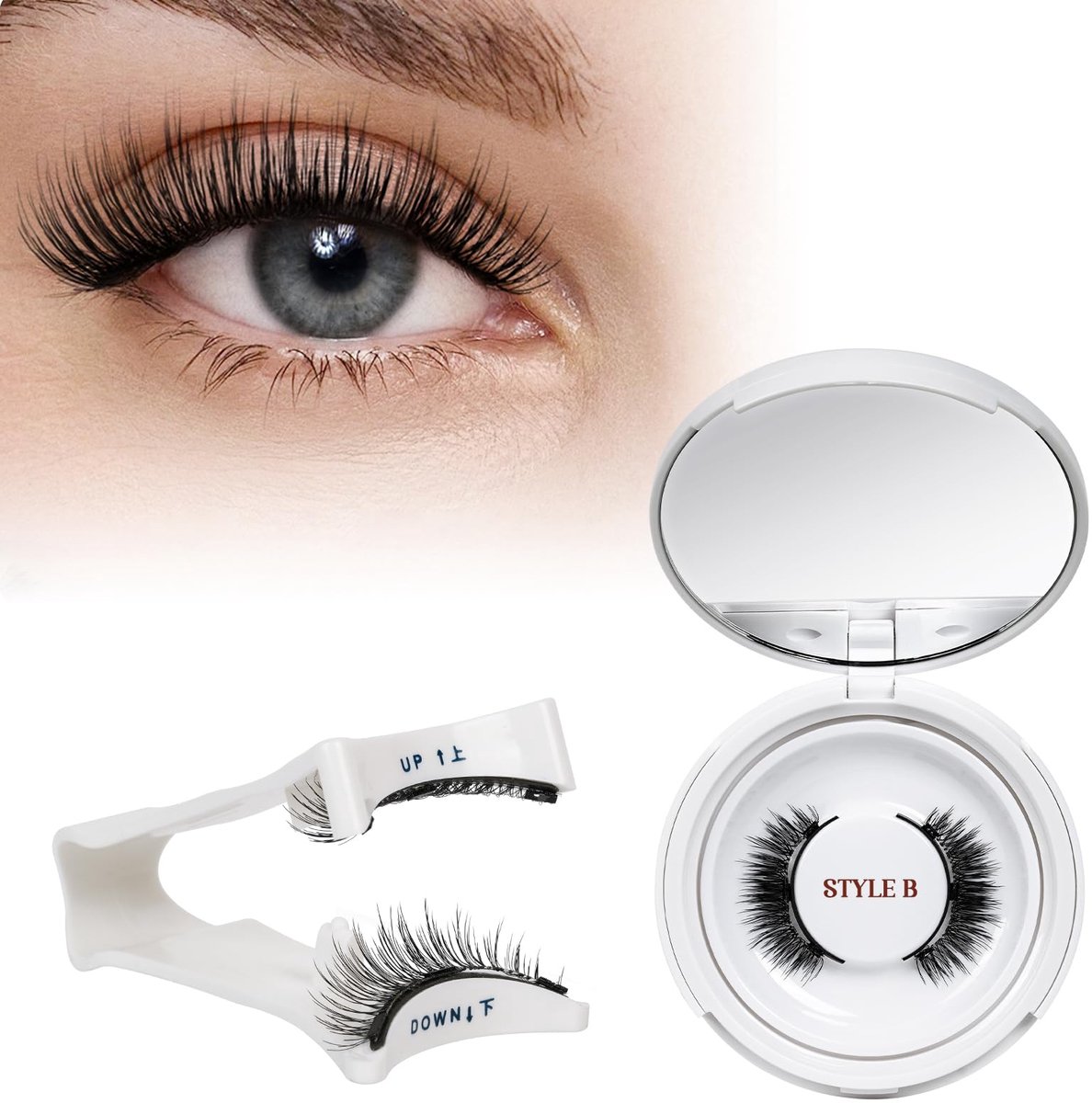 Magnetische wimpers herbruikbaar - set B 08 - natuurlijke look - eenvoudig aan en uit te trekken - ShopVlot