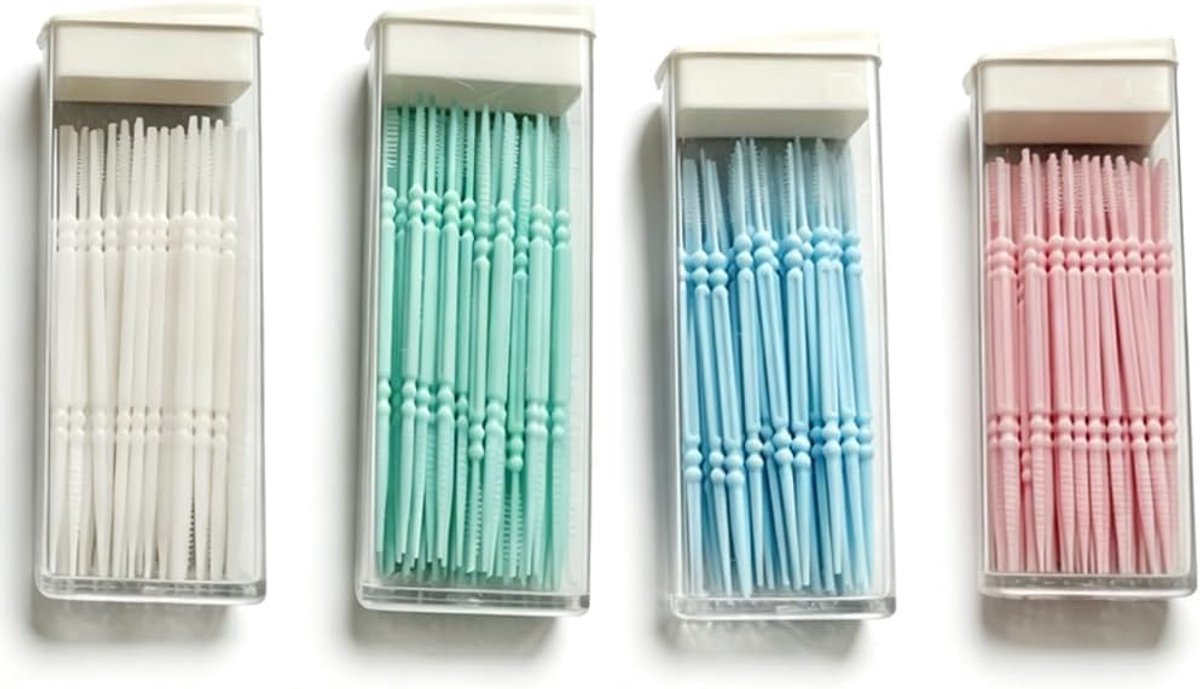 Tandkuur 240 stuks - kunststof, dubbele kop - zachte interdentale borstels - voor optimale mondhygiëne - ShopVlot