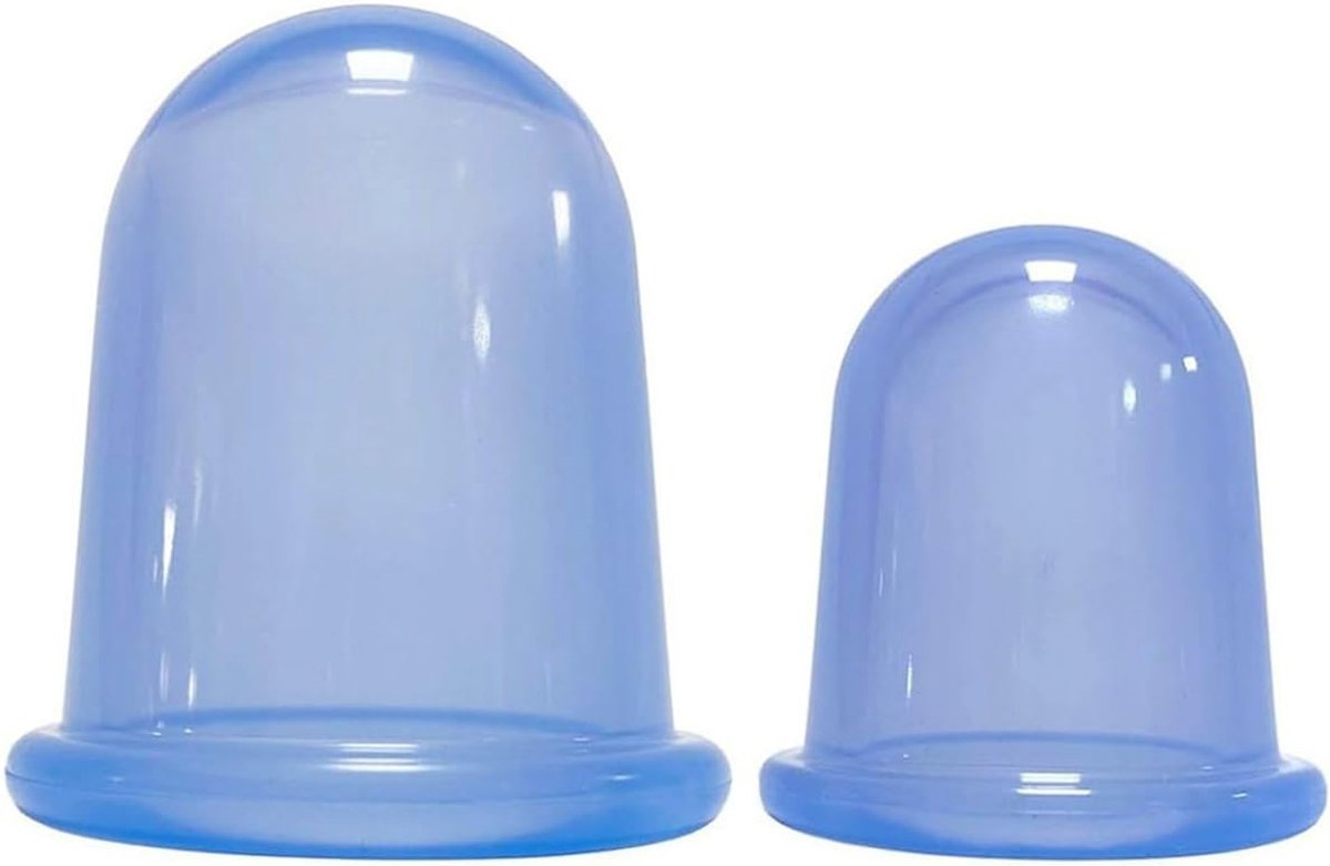 Cupping glazen set 2 stuks - siliconen - onbreekbaar - einde aan spanningen - ShopVlot