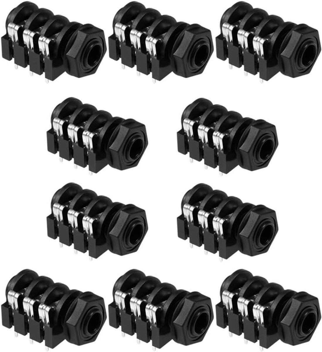 Headphone jack 6.35 mm - 1/4 inch - 6-pins - duurzame vervangingsconnector - 10 stuks - ShopVlot