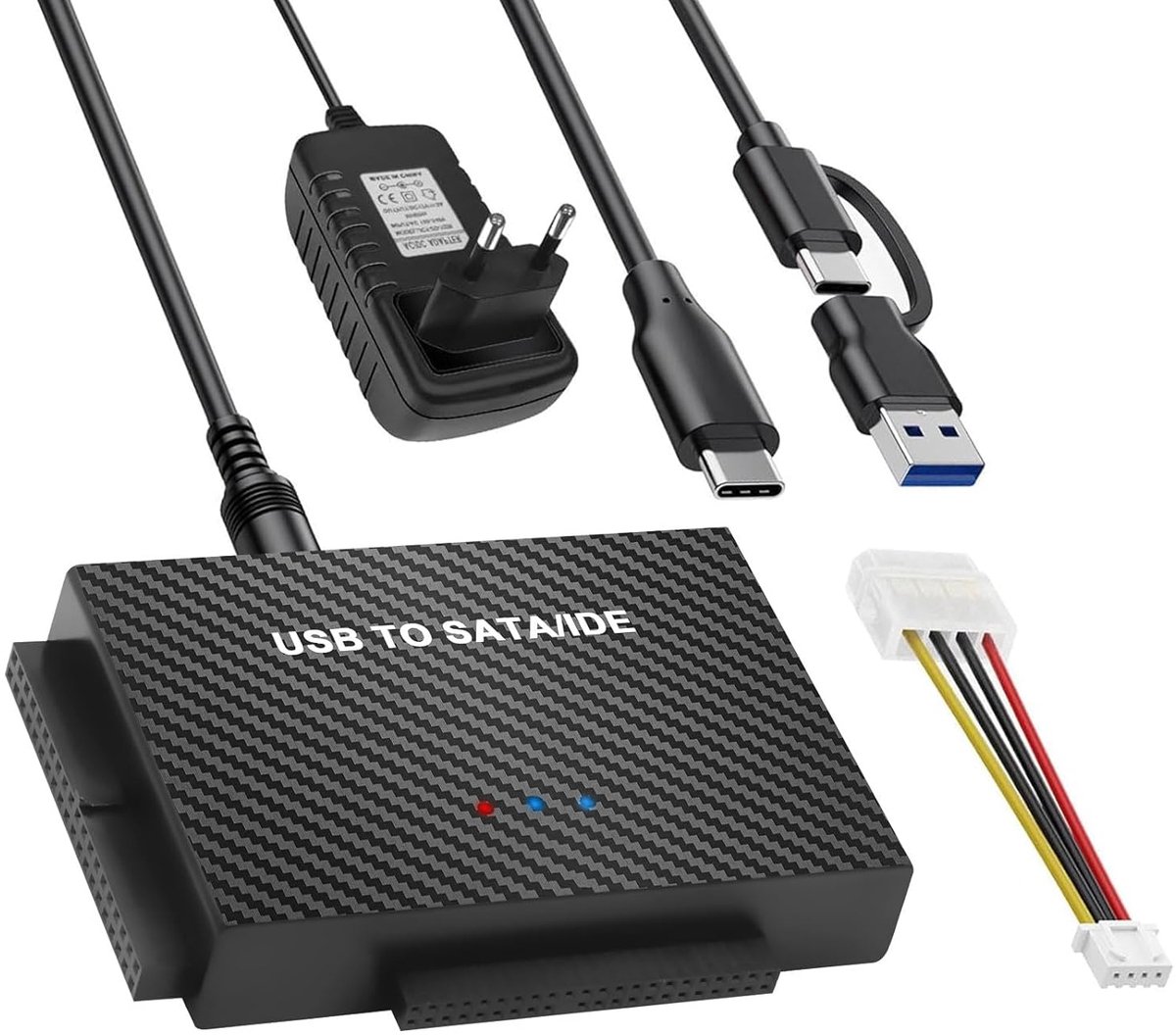 SATA naar USB 3.2 Adapter - Universele USB Hard Drive Converter - 2.5 en 3.5 Inch SATA & IDE HDD/SSD - ShopVlot