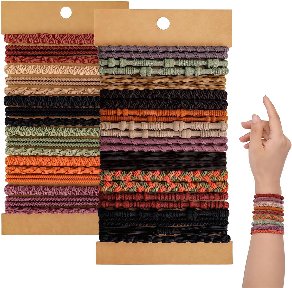 Haar Erasers 42 Stuks - Boho Haaraccessoires - Zacht 2-in-1 Haarverzorging - Geen Haarschade - ShopVlot