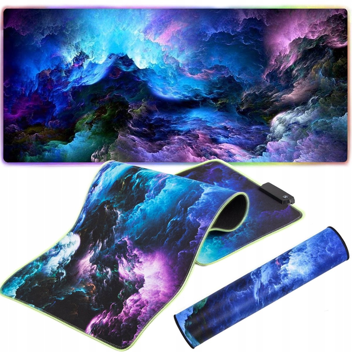 Gaming LED RGB Muismat XL - Verlicht Bureau Onderlegger