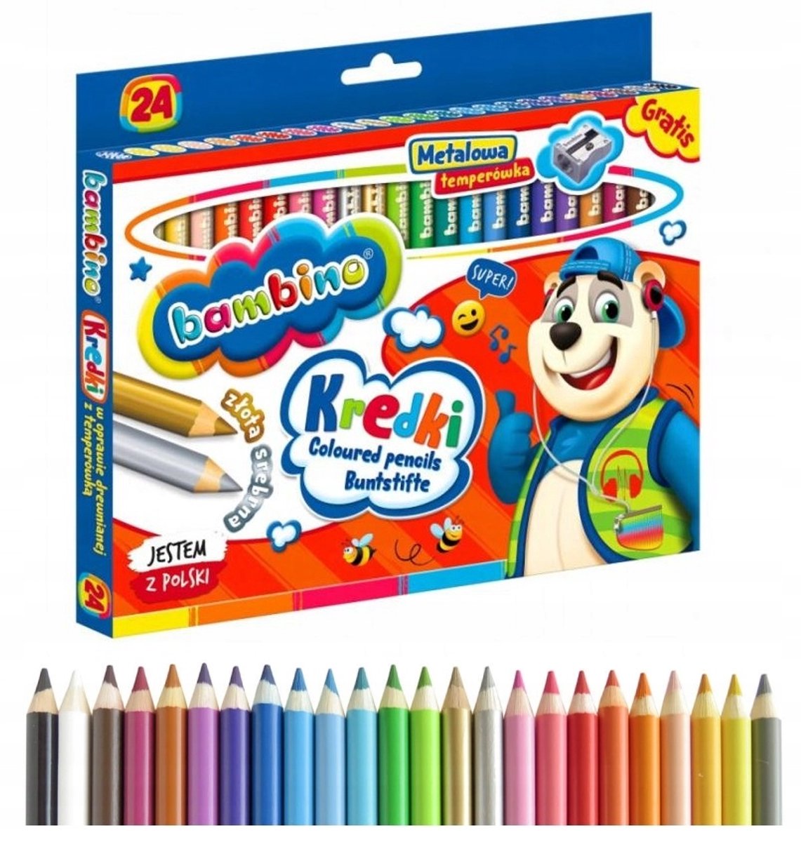 Bambino Kleurpotlodenset - 24 Kleuren + Puntenslijper