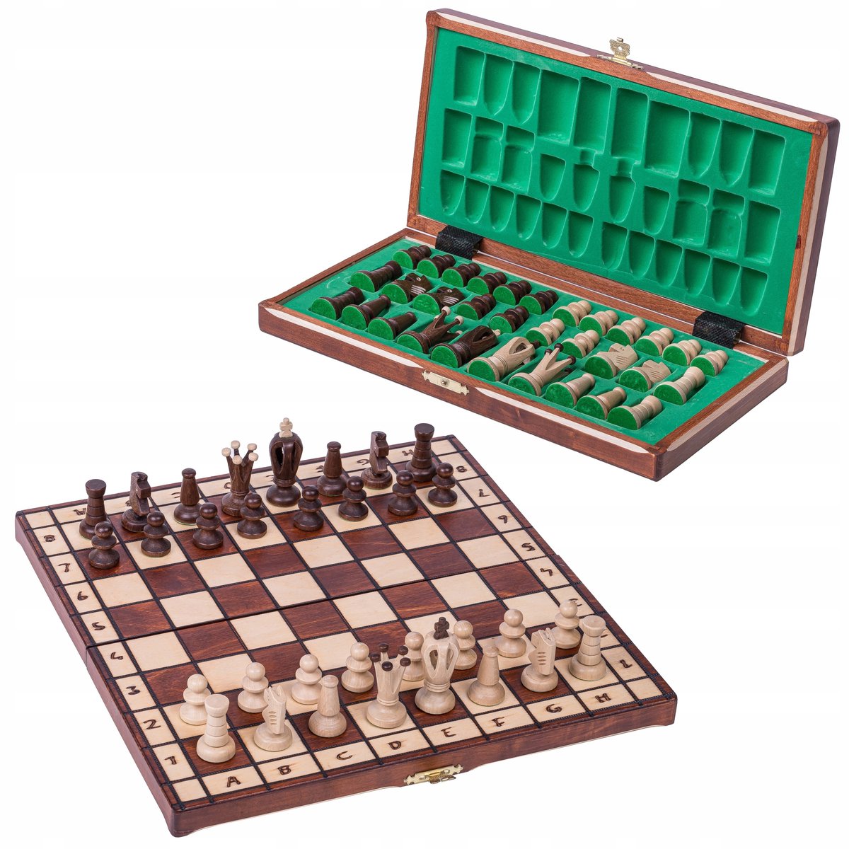 Houten schaak ROYAL 36 - Handgemaakt met elegant figuur