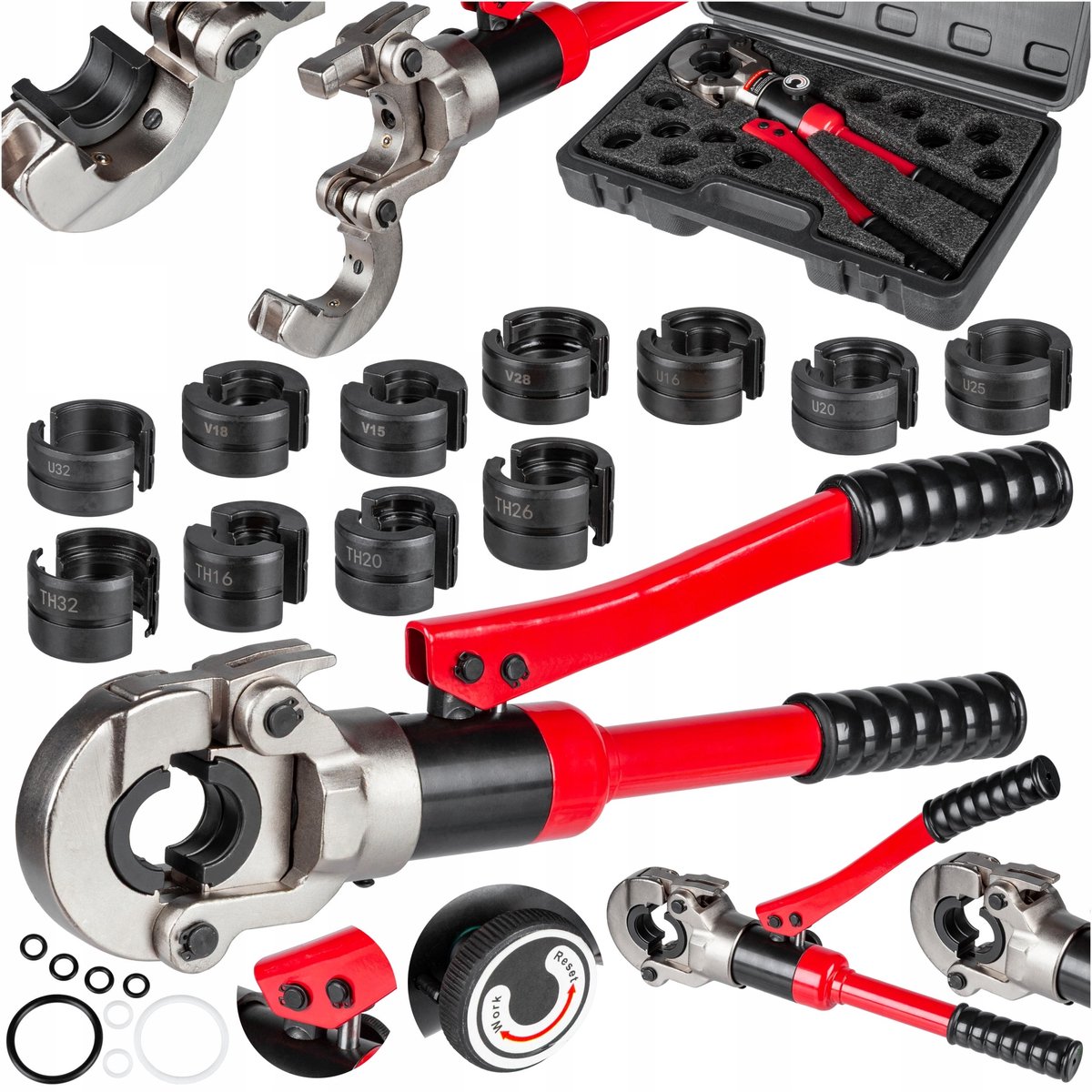 Handmatige PEX-AL-PEX persstang met de 12 matrix (U/V/TH, 15-32mm)
