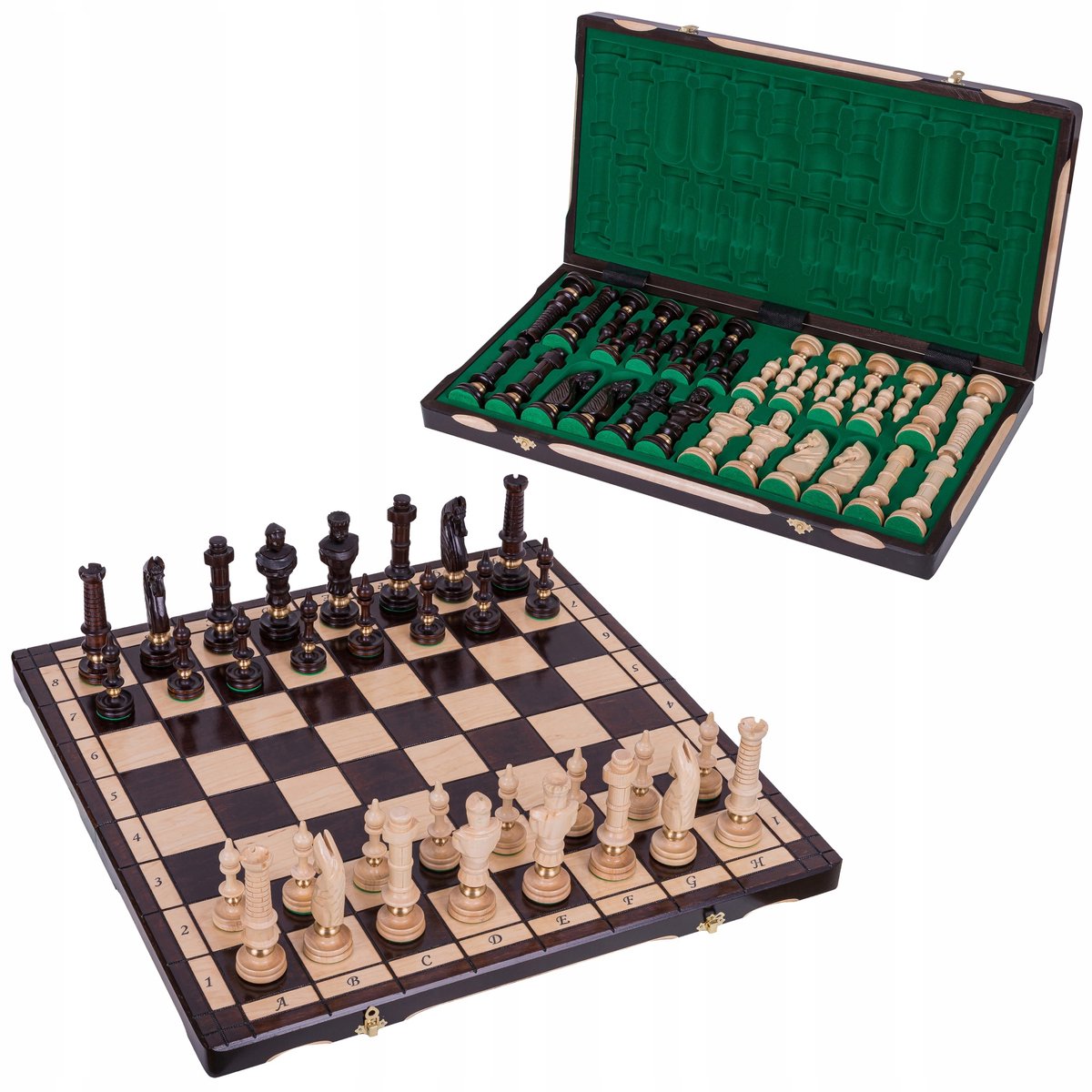 Houten Schaakset Royal Classic - 65x65 cm, handgesneden
