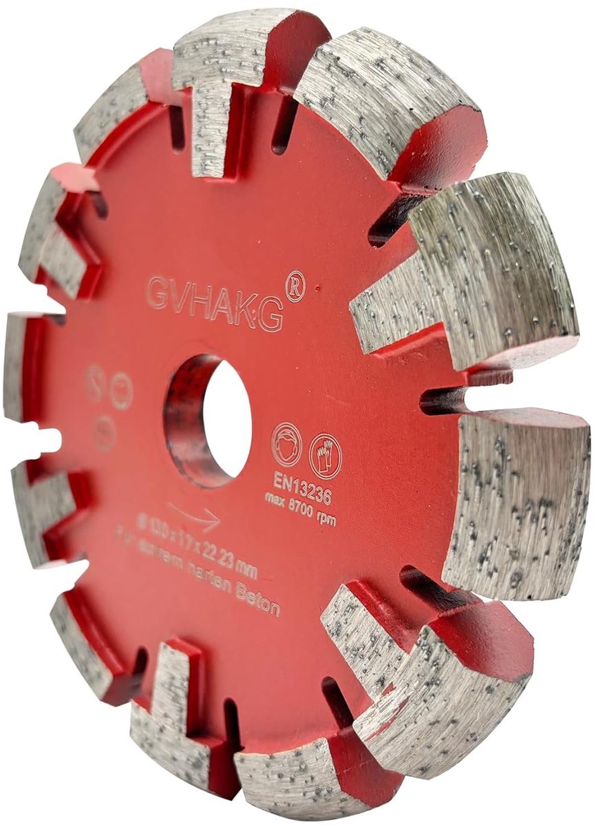 Tuck Point Diamond Saw Blade for Underfloor Heating, Very Hard Concrete Floors and Spacing, Segment Width 17 mm - ShopVlot