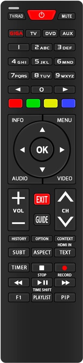 ALLIMITY Universal remote control compatible with GigaBlue 800UE / SE Quad/Quad 4K / UE/SE/UE 4K / Trio 4K / X1 / X2 / - ShopVlot