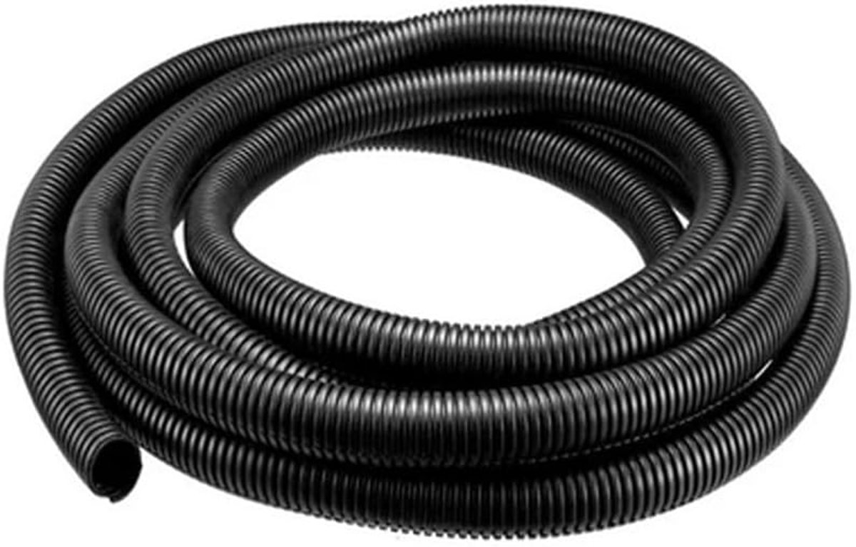 Ribbelbuis voor Auto Kabelbescherming Polyethyleen Gegolfde Flexibele Buis Kabel Organizer Kabels Afdekken Bescherming Gespleten Open Kabelbeheer Zwart 15mm 15meter