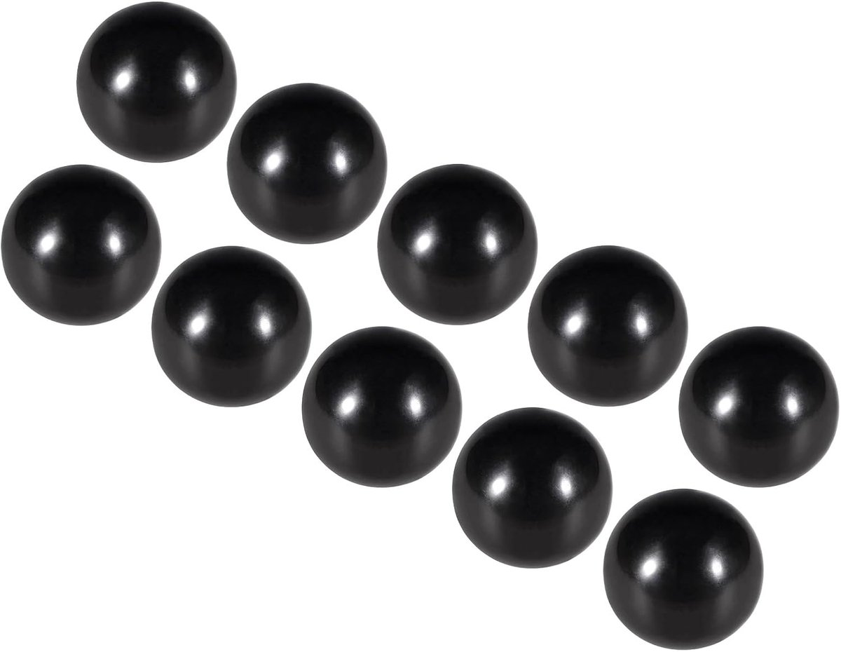 Kogelknoppen M8 binnendraad 30 mm diameter plastic metrisch handschroefgreep zwart - (toepassing: voor draaimachines machines hendel handgreep) 10 stuks