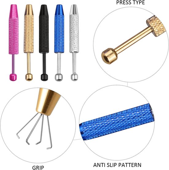 Tangen voor sieraden, roestvrijstalen tangen, kleine voorwerpen, Knutselaccessoires, 5 stuks — afbeelding 5