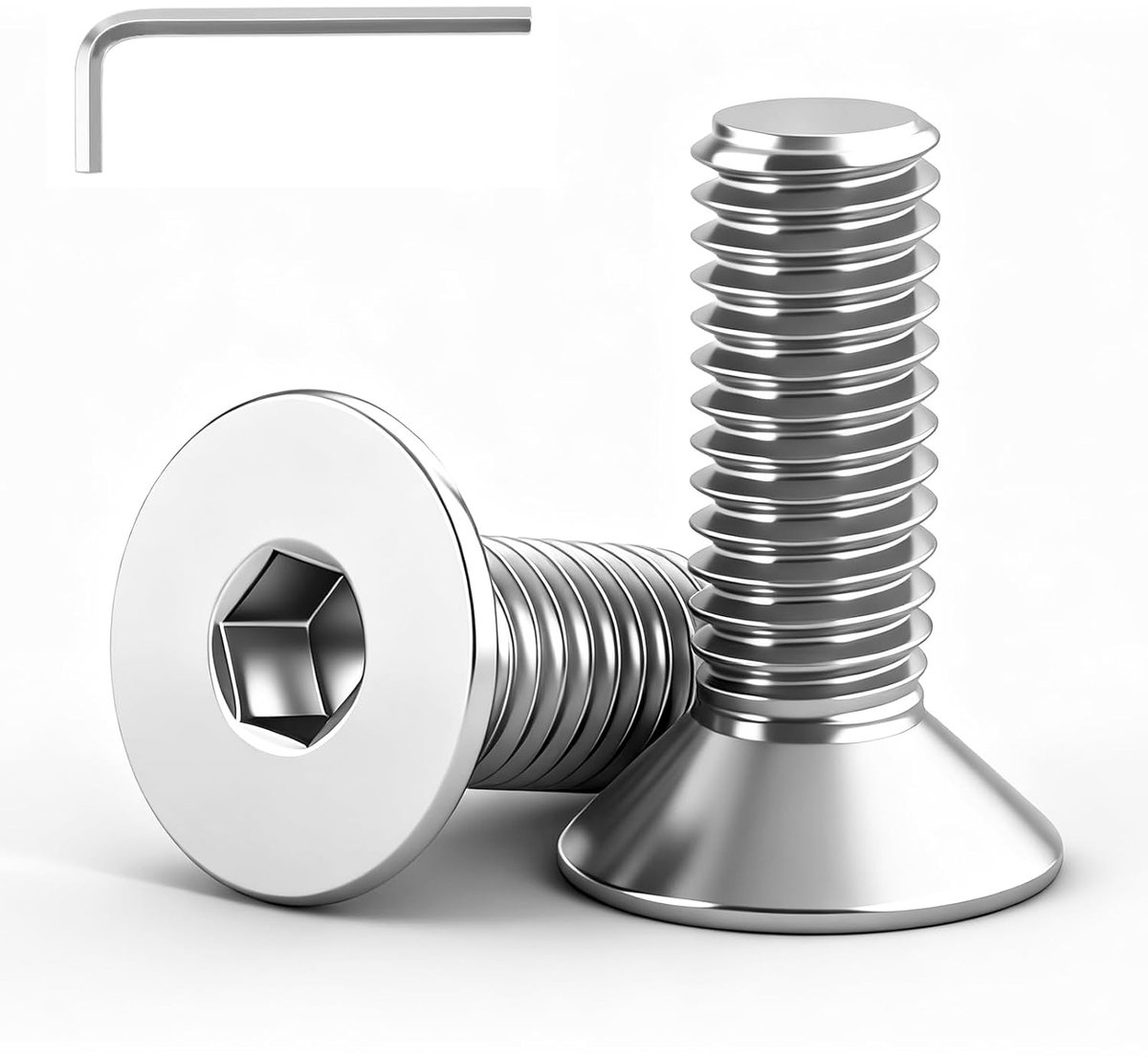 20 Stuks M4x16mm Verzonken Kopschroeven Binnenzeskant Schroeven | Roestvrij Staal A2 V2A 304,Volledige Schroefdraad,Zeskantaandrijving,voor Meubels,Machinebouw,Reparatie en Doe-het-Zelf