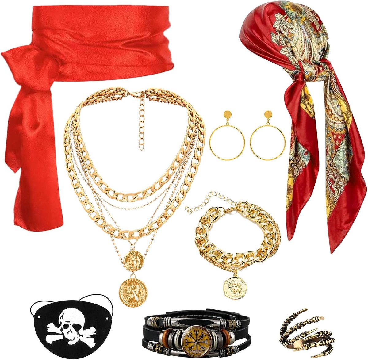 8 stuks piratenaccessoires dames voor carnaval carnaval cosplay party