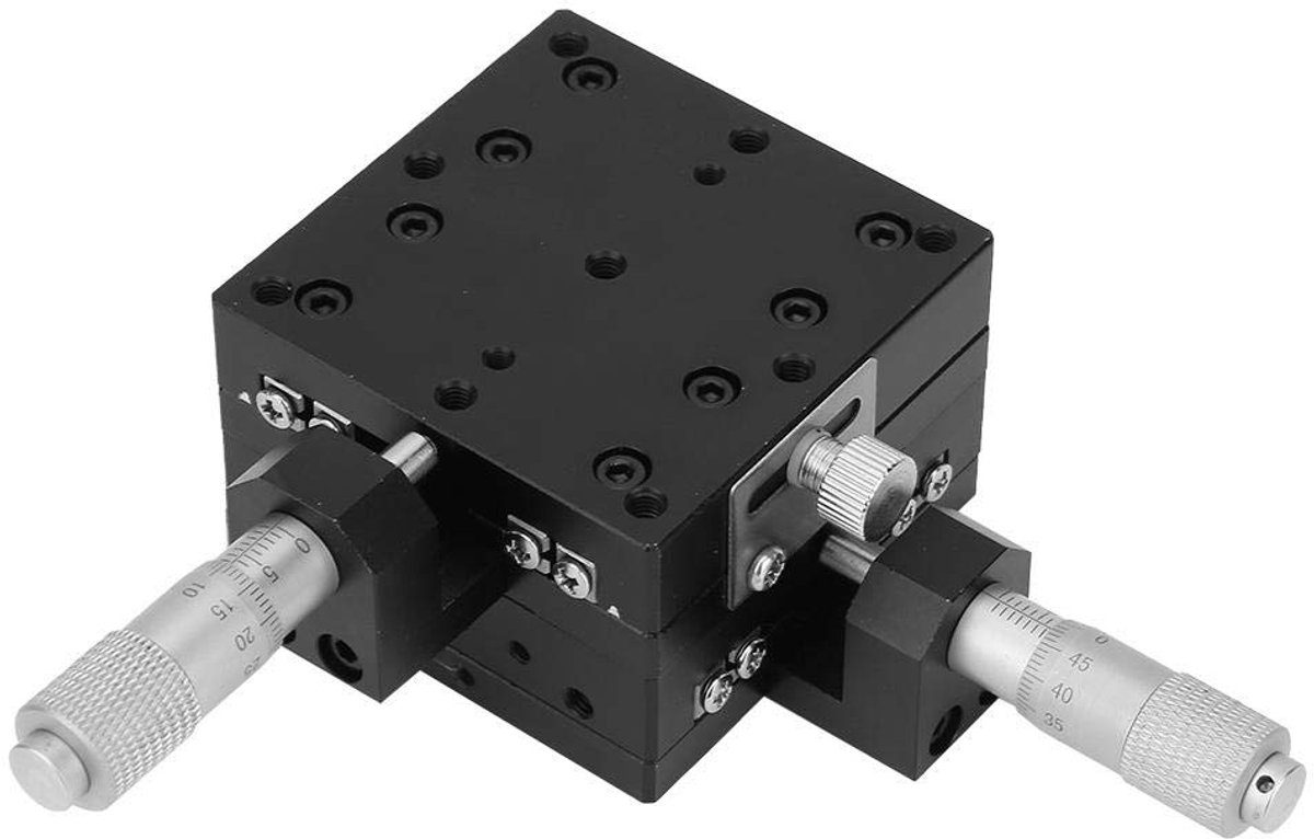 XY-liniaire tafel SEMY60-AC micrometer handmatige precisie lineaire verplaatsing trimmen lagers schuiftafel kruisrolgeleider XY-as 60 x 60 x 40 mm platformgrootte