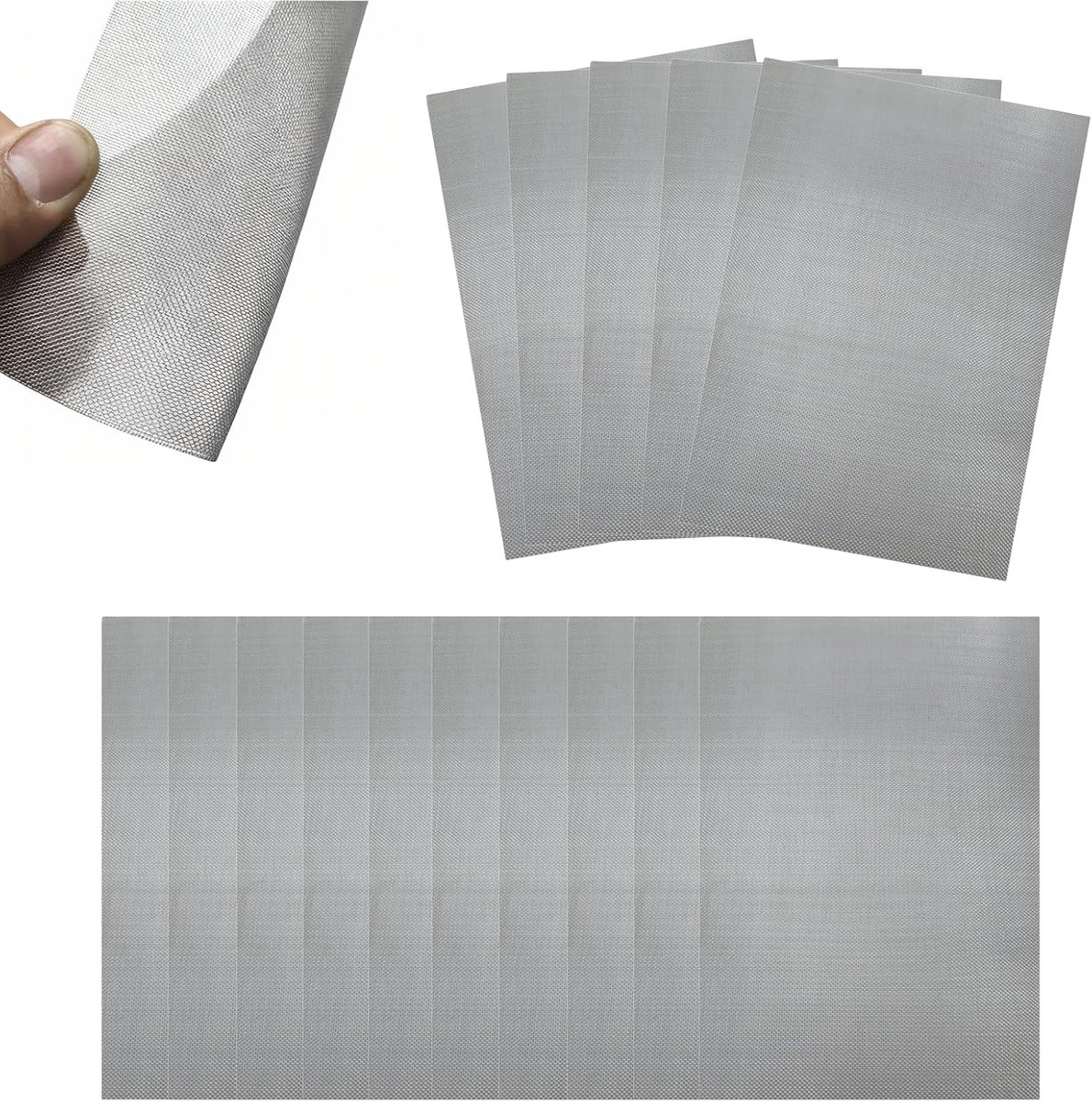 15 stuks fijnmazig draadgaas, 20 x 15 cm, roestvrij stalen gaas, filterbescherming, ventilatierooster, insectenbescherming, geschikt voor keuken, badkamer, raam, tuin