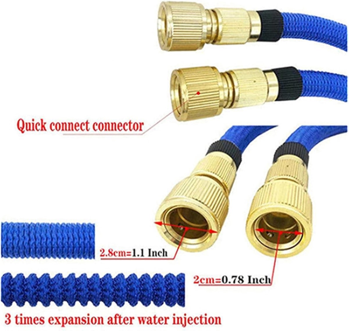 Tuinslang Set - Flexibele Slang - Water Geven Buiten - Automatisch Ingetrokken - 7.5 Meter - Grijs – foto 2