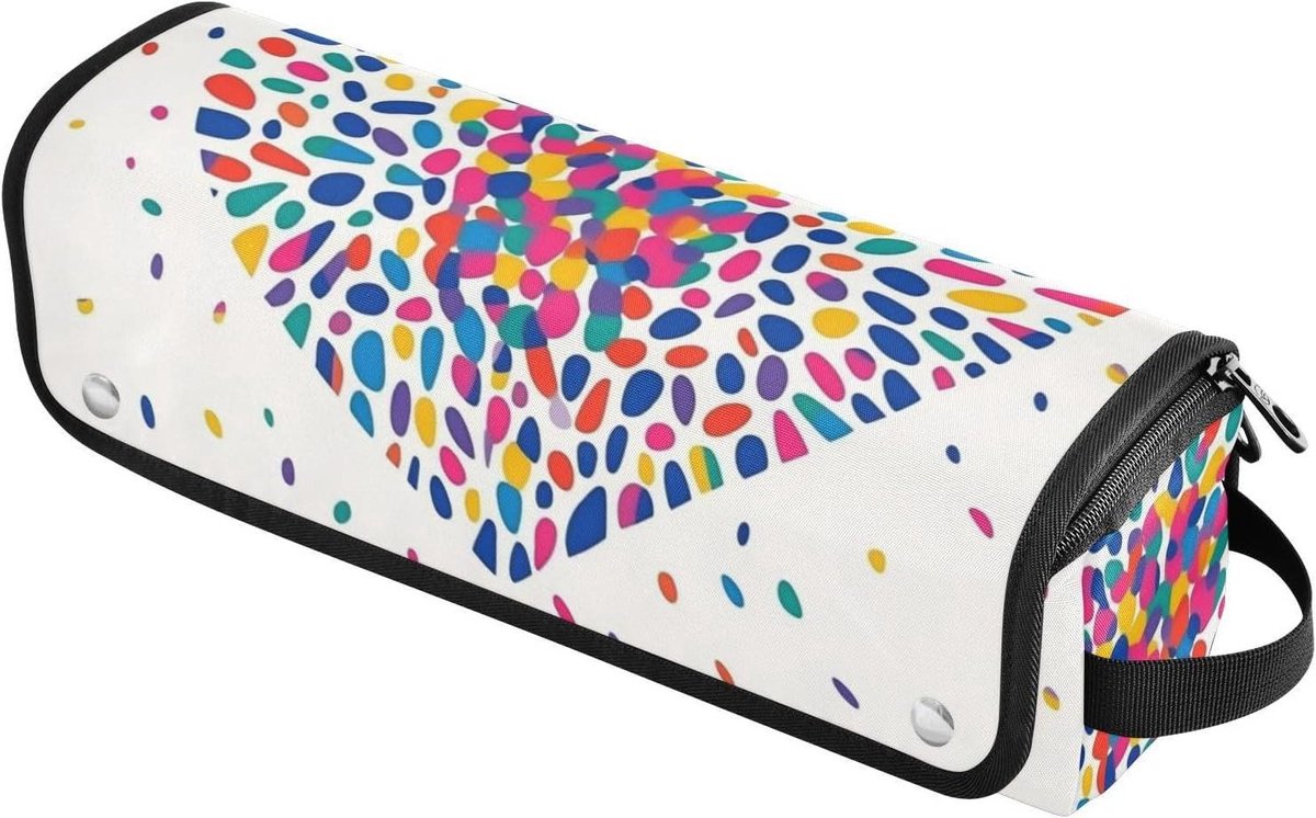 Haarstyling Tas - Opbergkoffer Isolatie - Veilig Opbergen - Hittebestendige Mat - Grote Capaciteit - Regenboog Dot Hart