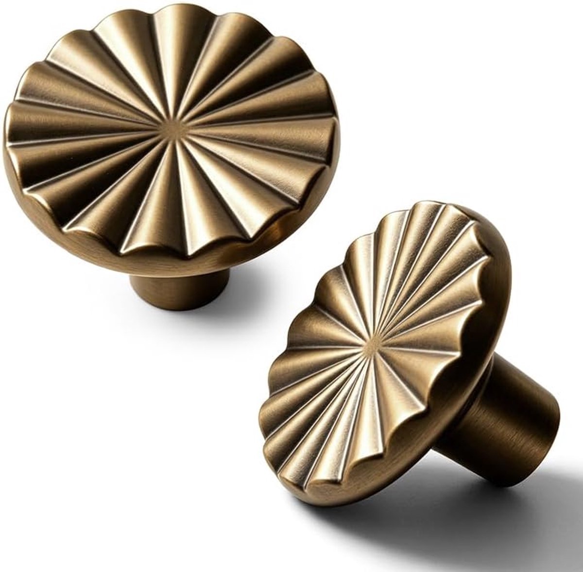 2 stuks zwarte kastknoppen (messing)
