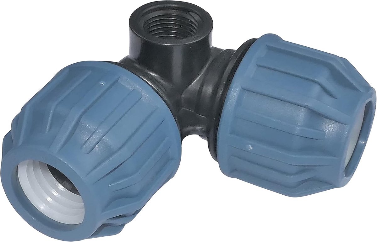 - C51559-90° pop-up compressiebocht Ø25mm x 1/2" vrouwelijke sprinkleruitlaat - knieknelkoppeling met binnendraad - in polypropyleen