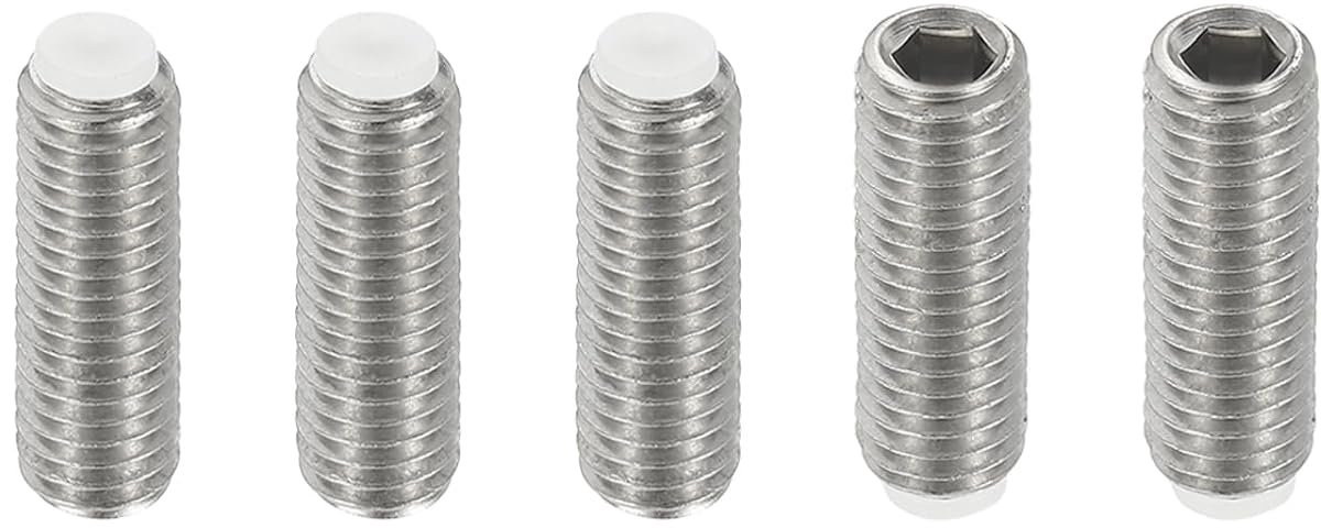 Schroeven zonder kop, nylon punt, M10 x 30 mm, 5 stuks roestvrij staal 304, metrisch, zeskantige sokkel, kop, kop, antislip, set schroeven, interne zeskantschijf, hardware