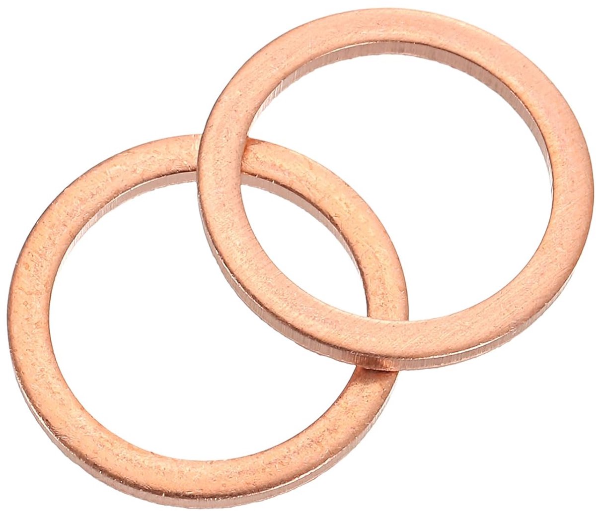 Platte afdichting, 16 stuks koperen ring-platte afdichtingen 20 mm OD 1 mm dik metalen afdichtring voor schroeven, bouten, moeren