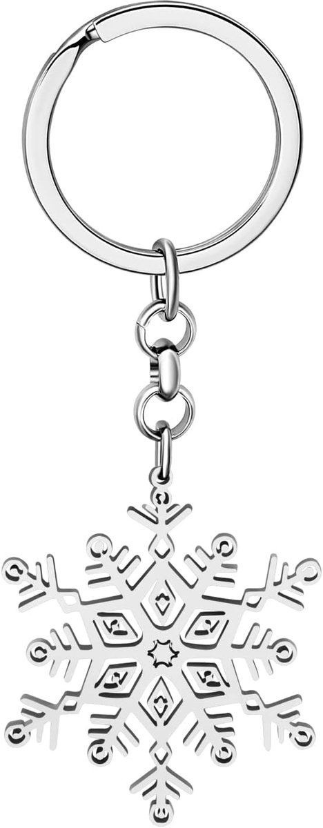 Staal Kerst Sneeuwvlok Sleutelhanger Auto Sleutel Portemonnee Sleutelhanger Elegante Sieraden Geschenken Voor Vrouwen Meisjes