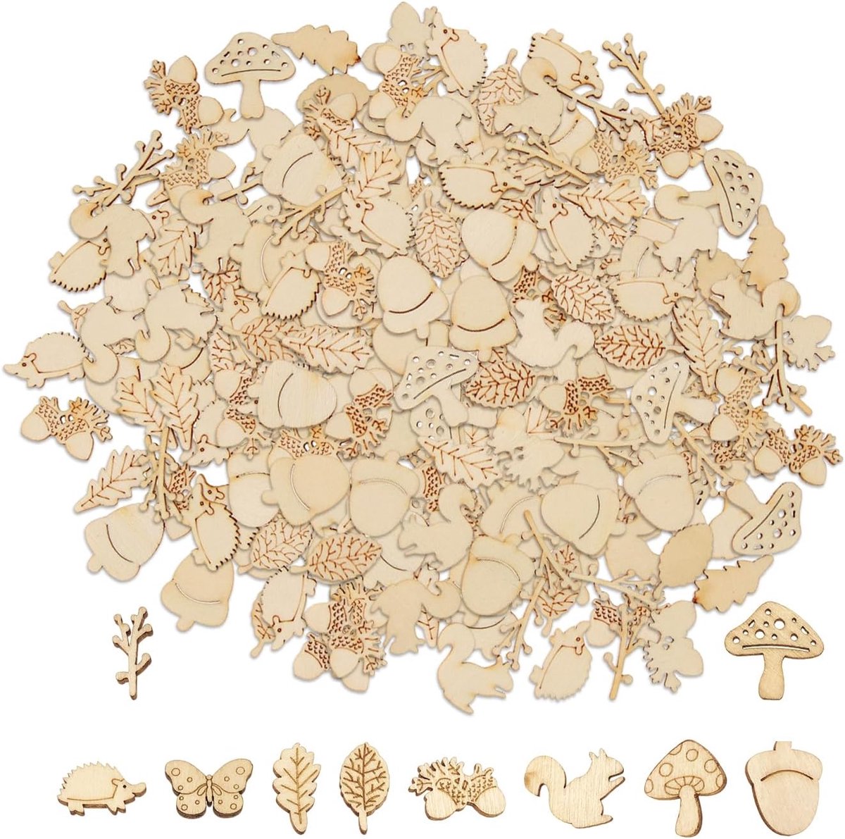 200 stuks handgemaakte houtsnippers, doe-het-zelf materialen, creatieve vorm, houtspaanders, decoratieve houtsnippers, houtspaanders voor kinderspeelgoed