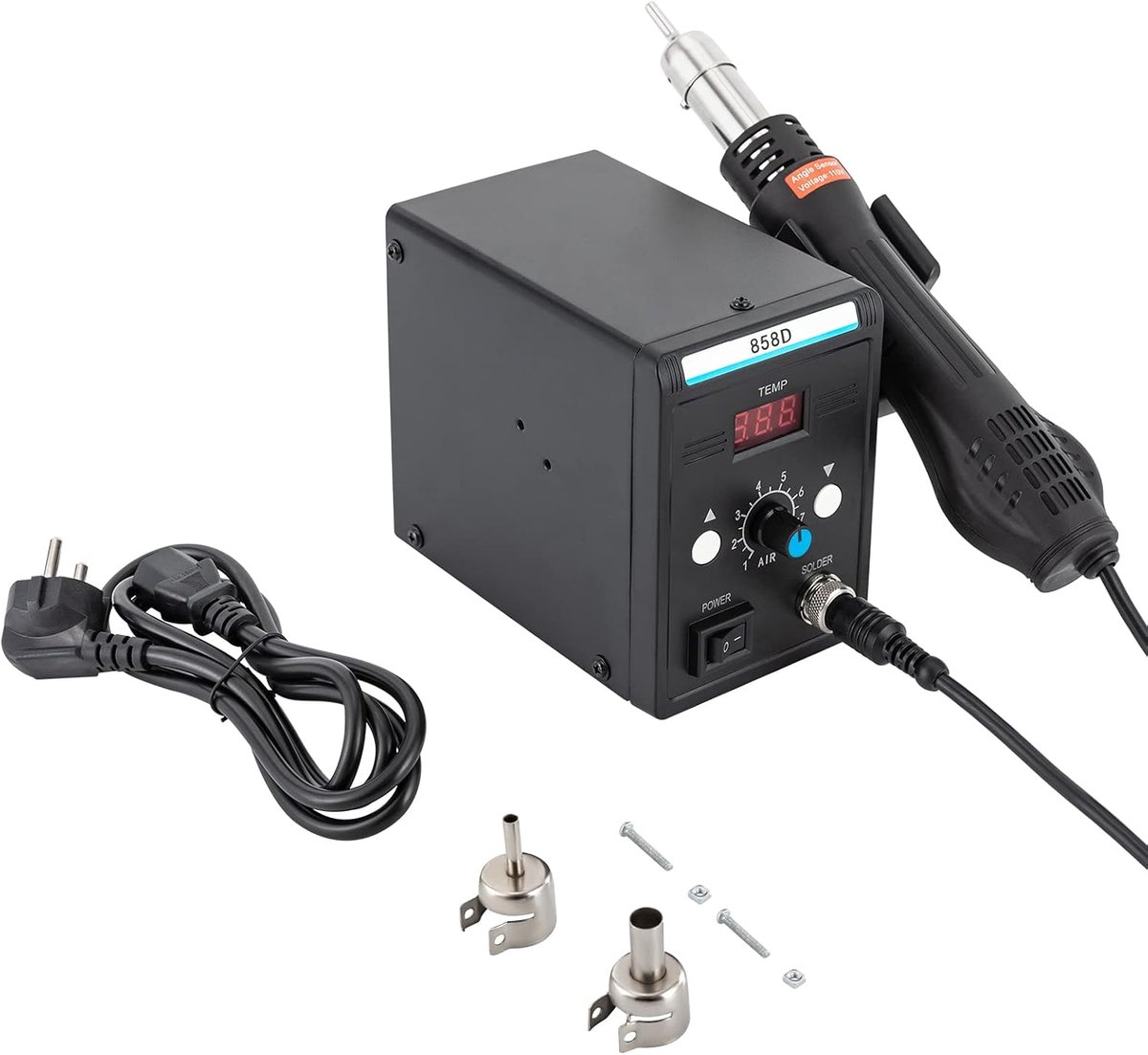 Soldeerstation 858D met hete lucht - 700 W - instelbare temperatuur en luchtvolume - ideaal voor SMD solderen - SnelShoppen