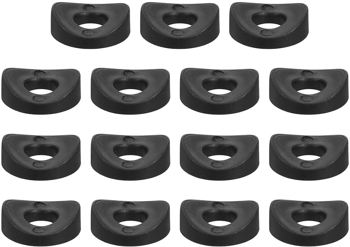 25 stuks ronde sluitringen van kunststof, 8 mm x 19 mm x 3 mm, zwart, concave sluitringen van PE, afstandhouder, bevestigingsvoorziening voor ronde buisbevestiging