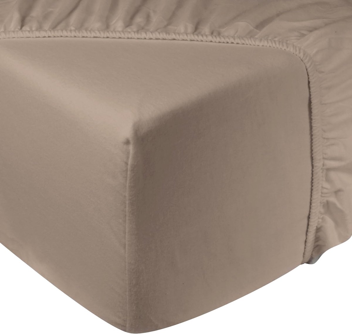 Fitted Sheet 180x200 cm - Flanel - Beige - Superzacht voor een goede nachtrust - SnelShoppen