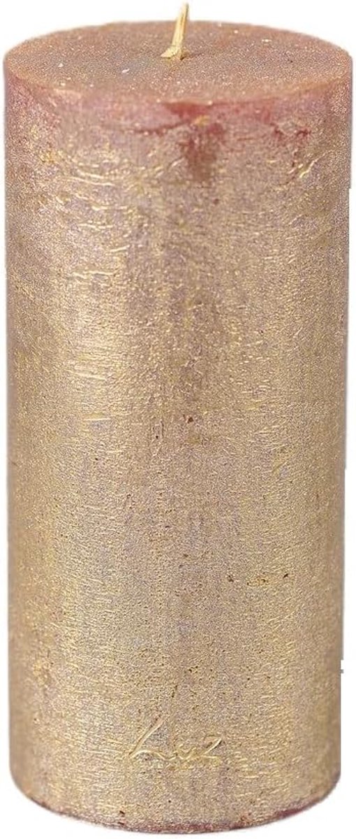 Stompkaars goud D 7 cm H 15 cm - avondgoud - per 2 stuks - sfeervolle verlichting - SnelShoppen
