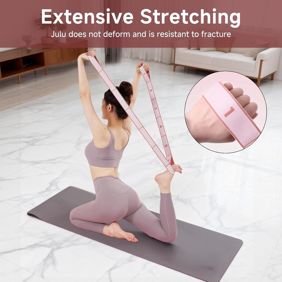 dans, elastische sport met 10 gespen, elastische band voor krachttraining voor training, fitnessweerstandsband voor rekken en yoga