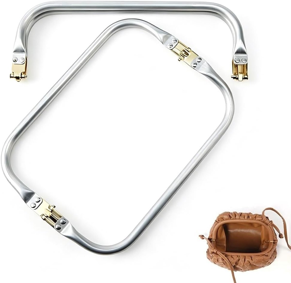 Kliksluiting voor haaknaaldtassen, 2 stuks, 16 x 8,5 cm, aluminium frame, doe-het-zelf, ambachtelijke accessoires, robuust