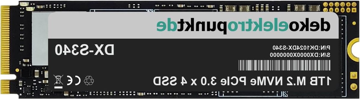 Interne SSD - Harde Schijf Opslag - Laptop Upgrade - NVMe PCIe 3.0 x4 - 1TB M.2 2280 - Zwart
