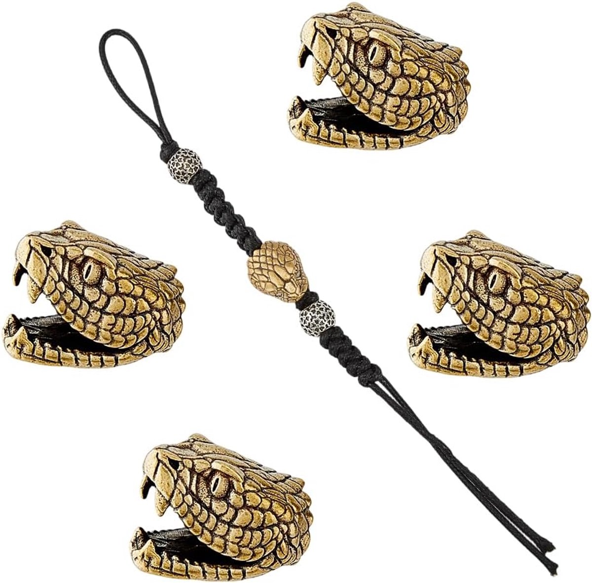 Kralen, retro messing paracord kralen, Europese kraal, antiek brons metaal, groot gat 5,7 mm, sleutelkoord, tactische kraal voor paracord doe-het-zelf armband