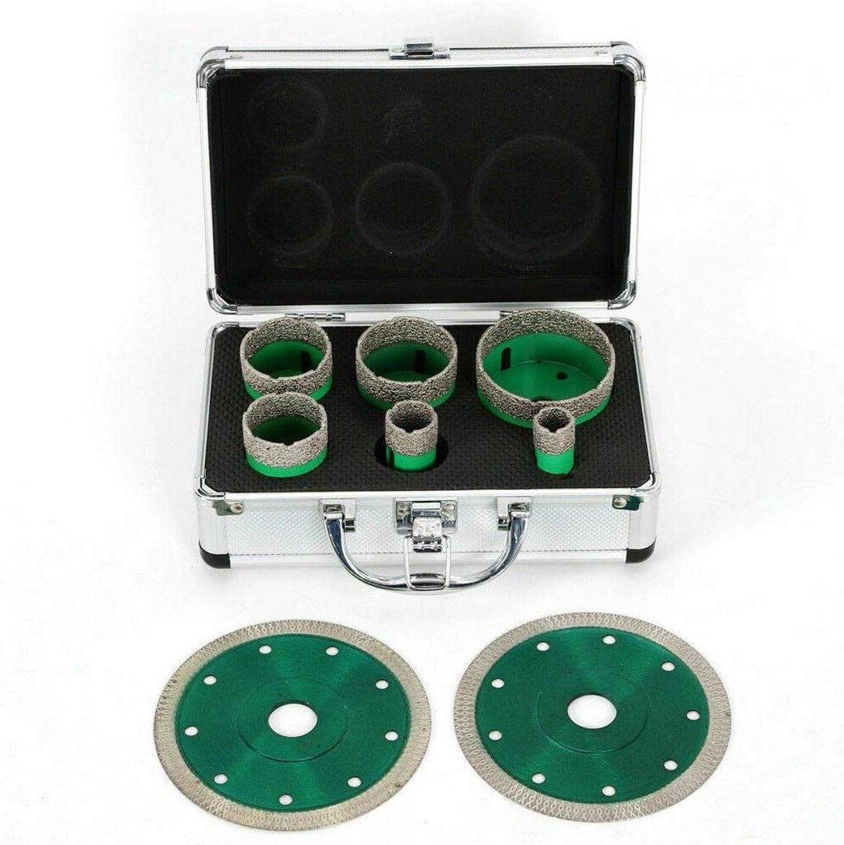 Diamant Boorbit Set - Tegel Boren - Materiaal Boren - 6 Verschillende Diameters - 20-68 mm - Zilver
