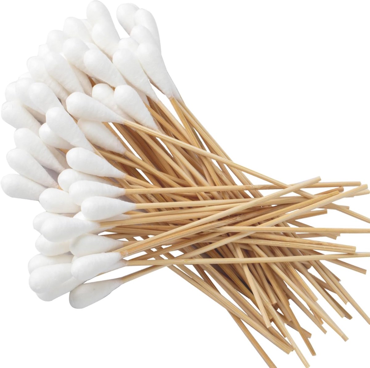 Wattenstaafjes Lange 20 cm met Ronde Katoenen Kop,Pluisarm Katoen met Glad Oppervlak,Geschikt voor Schoonmaak,Hobby en Cosmetisch | Absorberend en zacht, handvat van robuust hout, niet irriterend, voor elektronische reiniging van make-up