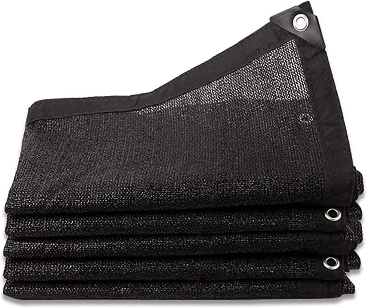 Schaduwzeil voor buiten Winddichte stof Shading Netting Kassen Winddichte schaduw Tuin Zwarte canvas luifel Balkon Patio en mesh zeildoek,5M*6M